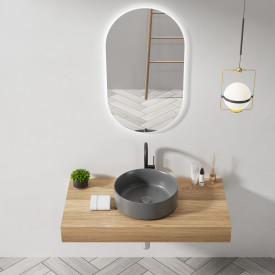 Bathlife Grund toppmontert servant, Ø40,5 cm, grå