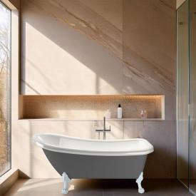 Bathlife Ideal badekar med løveføtter, 153x67 cm, akryl, hvit