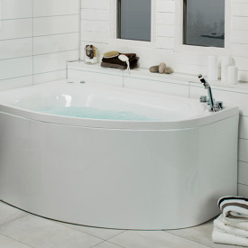 Bathlife Trivsam boblebad plus, 160 cm, høyre, hvit
