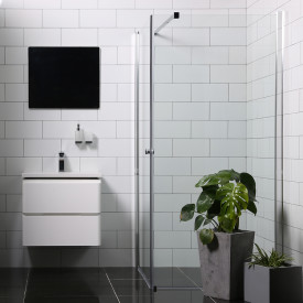 Bathlife Allsidig dusjhjørne 70x90 cm, klart glass, satin profil