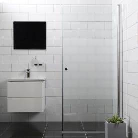 Bathlife Allsidig dusjdør, 80 cm, delvis frostet glass, sølv profil