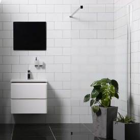 Bathlife Allsidig dusjvegg, 90 cm, delvis frostet glass, sølv profil