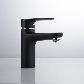 Bathlife Springa servantbatteri, uten bunnventil, sort matt