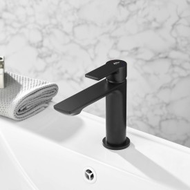 Bathlife Skimra servantbatteri, uten bunnventil, sort matt