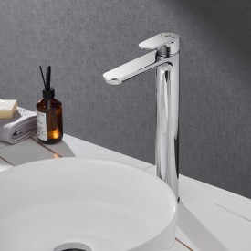 Bathlife Lyster servantbatteri, uten bunnventil, høy modell, krom