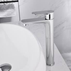 Bathlife Pärla servantbatteri, uten bunnventil, høy modell, krom