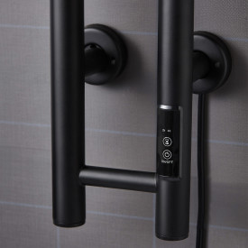 Bathlife Lod håndkletørker, el, 14x140,5 cm, sort