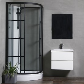 Bathlife Betrakta Dusjkabinett, 80x80 cm, Sort Matt/Klart Glass