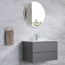 Bathlife Roa speil, Ø70 cm, uten lys, grå