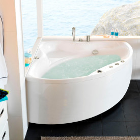 Westerbergs Ocean 140C Executive boblebad, hjørne, 1375x1375 mm, akryl, hvit