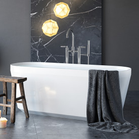 Westerbergs Fjord badekar, 1550x700 mm, solid surface, hvit matt