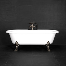 Westerbergs Elisabeth badekar, 175x80 cm, hvit, løveføtter i krom