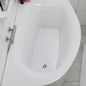 Noro Soft badekar, venstre, 1600x1000 mm, akryl, hvit