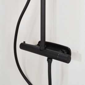 Noro Studio komplett dusjsett, Ø200 mm, Sort