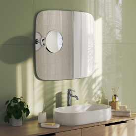 Beslagsboden Glow makeup spejl, krom