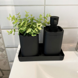 Beslagsboden Satin Square sæbeskål, sort