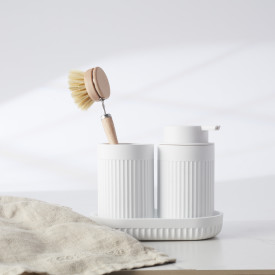 Beslagsboden Satin Square sæbeskål, hvid