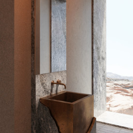 Toni Déca håndvaskarmatur, børstet messing