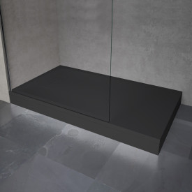 Novellini Novosolid dusjkar i støpemarmor, 140x90 cm, Sort Matt