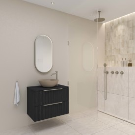 Sanibell Ink SP28 spejl med lys, børstet rustfrit stål, 40x80 cm