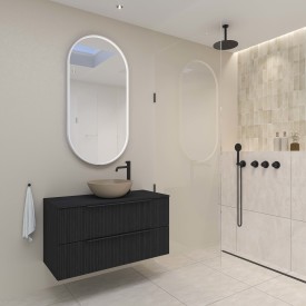 Sanibell Ink SP28 spejl med lys, mat hvid, 50x100 cm