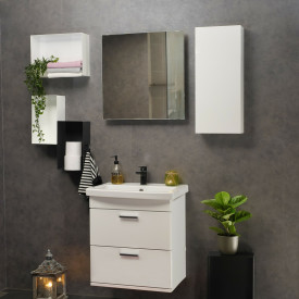 Kriss Skandi overskab, 30x70 cm, venstre, hvid