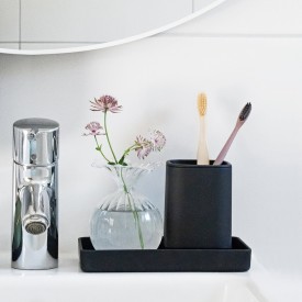 Beslagsboden Satin Square tandkrus, sort