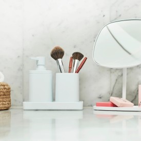 Beslagsboden Satin Square tandkrus, hvid