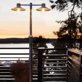 Norlys Lund 275 stolpelampe, LED max 2x9W, E27, IP55, galvanisert