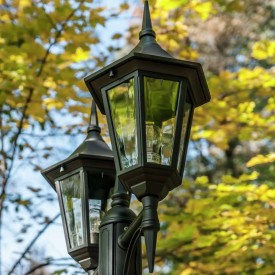 Norlys Modena 303 stolpelampe, LED max 2x9W, E27, IP54, sort