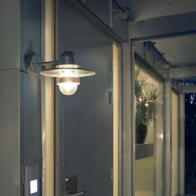 Norlys Bergen vegglampe, LED max 9W, klart glass, galvanisert