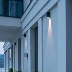 Norlys Lillehammer 1581 vegglampe, 2x3,7W, LED, IP65, aluminium