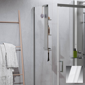 Novellini Zephyros 2.0 FH fastvegg, 73-76 cm, klart glass, hvit matt profil