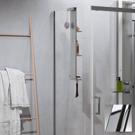 Novellini Zephyros 2.0 FH fastvegg, 97-100 cm, klart glass, krom profil