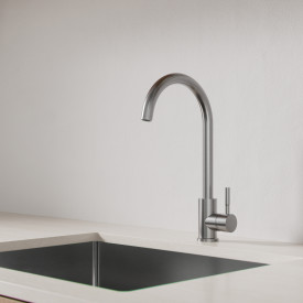 Zen Sanitary køkkenarmatur, børstet rustfrit stål