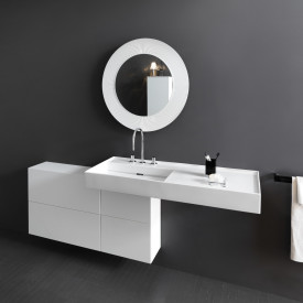 Kartell Laufen håndvask, 120x46 cm, venstre, mat hvid