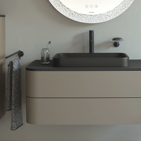 Duravit Happy D.2 Plus toppmontert servant, 50x40 cm, antrasitt