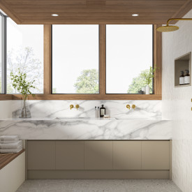 Damixa Silhouet håndbruser, vandbesparende, børstet messing