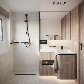 Hansgrohe Raindrain Flex avløpsrenne, 1000 mm, veggmontering, matt svart