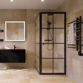 Svedbergs Vento håndklædetørrer, kombi, 55x80 cm, matt sort