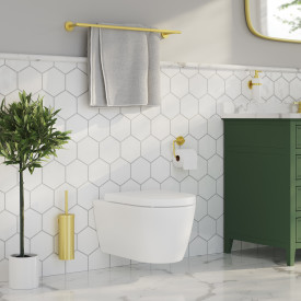 Smedbo Home håndklædestang, 64,8 cm, børstet messing