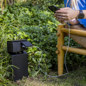 Hydro stikkontaktsøjle inkl. 2 påmonterede stikkontakter, sort