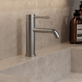 Zen Sanitary Slimline håndvaskarmatur, børstet rustfrit stål