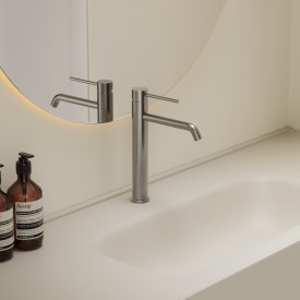 Zen Sanitary Slimline håndvaskarmatur, børstet rustfrit stål