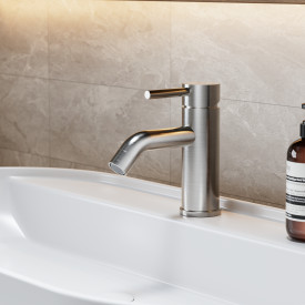 Zen Sanitary Slimline håndvaskarmatur, børstet rustfrit stål