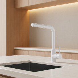 Zen Sanitary køkkenarmatur, udtrækstud, hvid