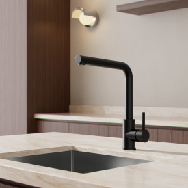 Zen Sanitary køkkenarmatur, udtrækstud, sort