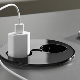 Bachmann Twist stikkontakt, Schuko, mat sort