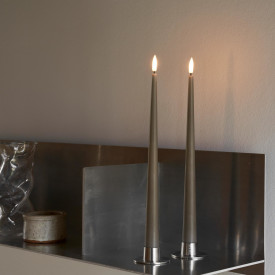 Ester & Erik lysestager, børstet sølv, 2-pak