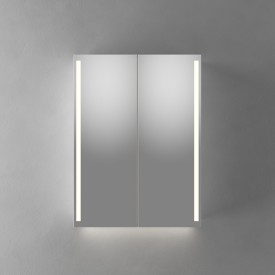 Linn Bad Vikja speilskap med led-lys, 60x84x18 cm, eik